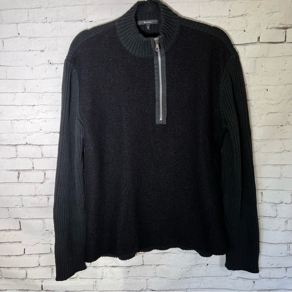 Burton Asymmetrical Quarter Zip Knit Sweater Pullover Made in Italy Size Medium - Picture 2 of 11